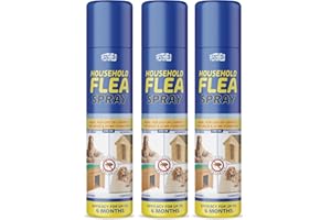 PESTSHIELD Flea Spray Flea & Larvae killer Cat Dog Pets Bed Carpet Home 200 ml cans (3 X cans)