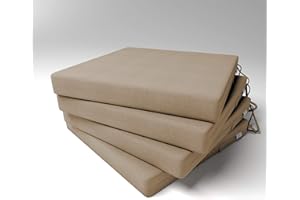 Market-Alley Stuhlkissen Sitzkissen mit Bänder für Gartenstuhl, Küche oder Esszimmerstuhl Stuhlauflage (103 Beige 40x40x4cm - 4er Set)