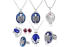 HJYZY 8pcs Vampire Diaries Jewelry Daywalking Katherine Sapphire Elena Gilbert Apertura Vervain Locket Collar Salvatore Damon Stefan Finger Family Crest Ring Diamond Stud Pendientes