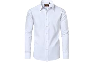 DEMEANOR Dress Shirts for Men Long Sleeve Mens Dress Shirts Cotton Regular Non Iron Formal Shirts for Men Dress Shirt