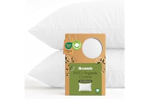 Dreamzie - 100% Ekologisk Bomull - Örngott 50x70 cm Ekologisk Bomull - Set med 2 - Vit - Rektangulärt Örngott med Dragkedja