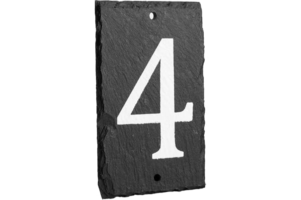 Nicola Spring Panneau Maison en Ardoise - 9 x 14,5 cm - Numèro 4