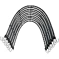 HOXWELL Adjustable 31" Rubber Bungee Cords with Hooks, EPDM Bungee Cord with 150% Max Stretch, Heavy Duty Bungee Straps for Securing Tarps, Canvases, Cargo, Motorcycle, Weatherproof, Pack of 10