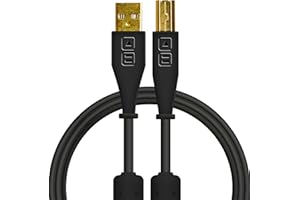 Dj Techtools Chroma Cable dritto nero, cavo USB 2.0 di alta qualità (contatti USB placcati oro, nucleo in ferrite, lunghezza 1,5 m, cavo adattatore, fascetta in velcro integrata), nero