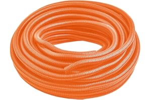 MOCNT Tubo Corrugato Flessibile Auto Chiuso Tubo Guaina Isolante Protettivo Cavo Filo per Guaina Ondulata Cavi Elettrici Gestione Arancione Esterno 28mm Lunghezza 5Metri