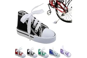 NIBLIDO Bicycle Kickstand,Personalized moto foot support small shoe motorbike side stand Kickstand Extension Pad 1pc Motorcycle Stand Cute Mini Canvas Shoes Side Stand Motorbike Accessories (Black)