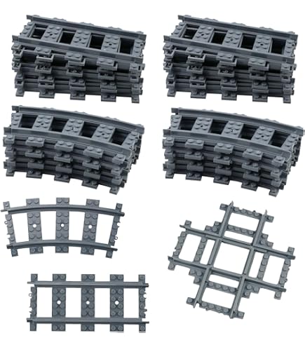 Hocadon 40 Pièces Rails De Blocs De Construction De La Ville, Accessoires D' Extension City Train, Rails De Ville Pour Cadeau Enfants