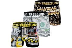 FREEGUN Boxer Enfant Sport, Caleçon Garçon Originale, Ultra-Doux et Respirant (Lot de 3)
