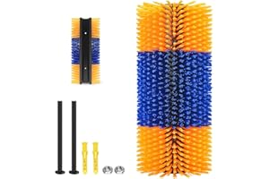 XQZMD Horse Cattle Scratchers, Horse Scratching Post Pad, Horse Massage Brush Relieves Itching and Cleansing, Animal Scratching Aid for Horse, Goat, Cows, Sheep, Pig, Cattle (Yellow&Blue)