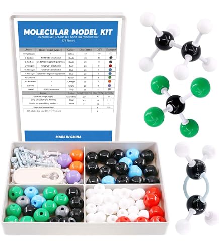 Kit Modèles Moléculaires 136 Pièces - Apprentissage Chimie Et Biochimie