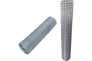 BOWOSE 3ft x 98.5ft Welded Mesh Galvanised Steel Wire 30M Heavy Duty 25x25mm Mesh Size Fence 0.9mm Wire Diameter for Garden Fencing Netting Guard Barrier Block Rats Rodent Animals Protect Chicken Rabbit