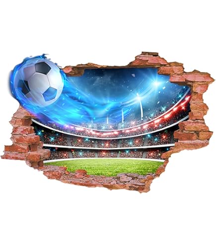 Autocollant Mural Personnalisé Football - Vinyle Avec Nom Et Numéro, Décoration Chambre Enfant Ou Bureau - 5