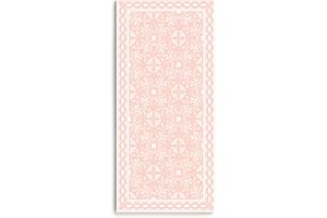 DobleUve Estudio Alfombra Vinílica Hidráulica Adana | Color Rosa | 65x140 cm | Alfombra Cocina Lavable Antideslizante | Alfombra Vinilica | Suelo Vinílico | Alfombra Vinilo Salón
