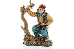 Moranduzzo Caganer per Presepe da Cm 10 Scala 1:20 - Statuine Presepe Indistruttibili - Stile 700', Pittura Rifinita a Mano, Prodotto Ufficiale, Made in Italy, Scultore M. Landi