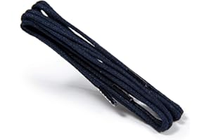 Kaps Cordones Finos Redondos Encerados, Cordones Redondos de Calidad de 2 mm 100% Algodón para Calzado Casual y de Moda, Fabricados en Europa, 1 par, Muchos Colores Elegantes y Longitudes