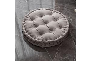TAGKOMA Round Floor Cushion Solid Color Dutch Velvet Big Floor Pillow For Adults Living Room Bedroom Classroom Outdoor Yoga Meditation Large Floor Cushion,grey,60cm