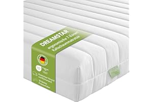 ‎DREAMSTAR DREAMSTAR Easy Flex | ergonomische 7-Zonen Kaltschaummatratze | Öko-Tex Zertifiziert | Härtegrad 2 und 3 (H2 & H3) | Rollmatratze 16 cm | Made in EU I 90 x 200 cm