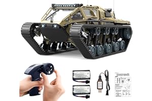 Mostop Remote Control Tank 1/16 Scale High Speed Offroad Crawler für Kinder, 2.4Ghz Remote Control Drift Army Truck mit 2 Batterien, 360°Rotating Drifting Truck Toy Gifts