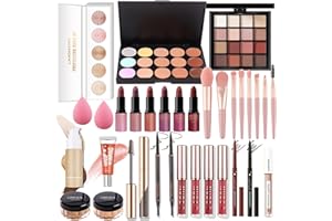 Professional Trucchi Donna Offerta, MKNZOME 33 pezzi Set Trucchi Make Up Completo con Trousse Trucchi regalo di Natale palette ombretti professionali Rossetti Makeup Fondotinta Correttore