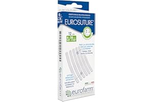 EUROFARM Eurosuture Skin Closure (mm 6 x mm 38) Sterile Suture Strips, Dynamic Adherence and Superior Security for Wounds,2 envelopes of 6 Strips Each (12 Strips)