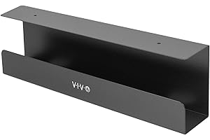 VIVO Under Desk 17 inch Cable Management Tray, Power Strip Holder, Cord Organizer, Wire Tamer for Office and Home, Black, DESK-AC06-1C