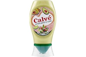 Calvé, Salsa Avocado e Lime, Formato 250 ml, Salsa a Base di Avocado e Lime, Ideale per Pokè, Tacos, Nachos e Hamburger Vegetali, Senza Conservanti, Senza Glutine, Vegano