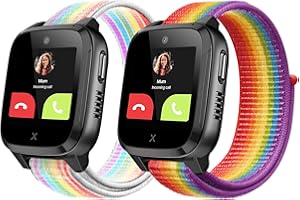 Snyeest 2-Stück Nylon Armbänder Nur Kompatibel mit XPLORA Kidzi Armband, Kids Smartwatch Klettverschluss Mädchen Jungen Verstellbare Ersatz Armbänder Kompatibel mit Xplora Kidzi
