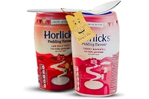 Instant Drink Bundle Which Includes: Horlicks Instant Malted Drinks Pudding Flavour (270g of each) 1x Cherry Bakewell 1x Jam Roly Poly Malted Milk Powder & 1x Little Spoon by Donny & Dev