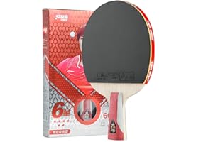 AMIRDE DHS Ping Pong Paddles Professional Table Tennis Racket with Hurricane Rubber Carrying Case - ITTF Approved Rubber for Tournament Play