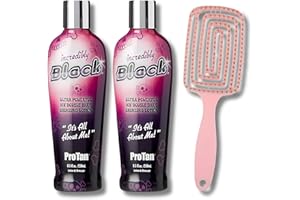 DCF SUCCESS Pro Tan Incredibly Black Ultra Powerful 10X Double Dark Bronzing Lotion with Vitamin A & E, Enriched with Shea Butter & Coconut Oil - 250ml, Pack of 2 with Detangling Hair Brush for Healthy Hair