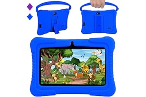 Veidoo Tablet per Bambini, 7 Pollici, Android Tablet PC 2GB RAM / 32GB ROM, Schermo Tattile HD IPS 1024 * 600, Controllo Parentale, WiFi, Type-C, Doppia Fotocamera Tablet Educativo (Blu Scuro)