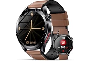 LGNITEK ECG Montre Connectée Homme avec Pressιon artérιelle/HRV/𝐆𝐥𝐲𝐜é𝐦𝐢𝐞/Acide Urique/IMC, 1,43" AMOLED Smartwatch avec Fréquence Cardiaque/Sommeil/SpO2/Apnée,Fonction SOS, IP68 pour Android iOS