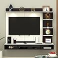 Anikaa Kirina Engineered Wood Wall-Mount TV Unit with PVC Back Panel & LED Lights | TV Cabinet with Storage Box & Decorative Shelves (Wenge/White) ? Ideal for TVs up to 40 Inch | DIY Installation