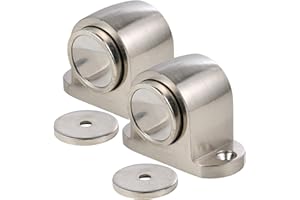 UHPPOTE Alliage Magnétique Butée de Porte avec Vis de Capture Support Fixation sur le Terrain Finition Tréfilage (Lot de 2)