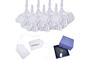 LBING 1000Stk Preisschilder Preisetiketten Klein Hängeetiketten Mit Faden für Flohmarkt Schmuck Kleidung