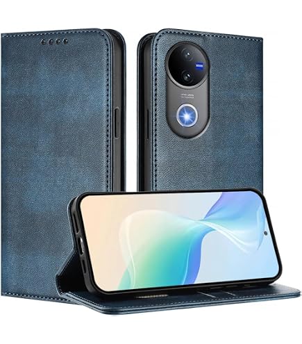SEAHAI Leder Folio Hülle Für Vivo V50 5G / V50e 5G – Brieftasche Mit Kartenfächern & Ständer, Blau