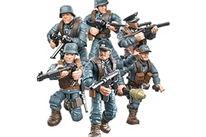 MEIEST 6 Minifiguras de acción de la Segunda Guerra Mundial, Bloques de construcción del ejército, Juguetes con múltiples Accesorios de Armas Militares(ejército alemán)