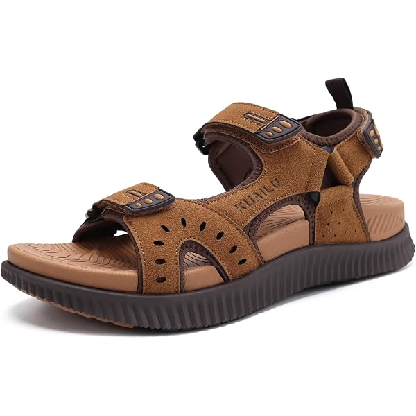 KuaiLu Mens Walking Slide Sandals Orthopedic Athletic Thick  display picture 3
