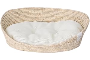 Dehner Premium Lovely Kuschelbett Tiefer Schlaf, 43 x 35 x 15 cm, Naturmaterial/Plüsch, weiß/beige