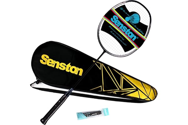 Senston Raquette de Badminton N80, Raquette Badminton Professionnel, Unisexe, Équilibrée en Tête, pour Débutants et Confirmés