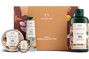 The Body Shop Shea Essentials Gift Set (Shower Cream 250ml + Body Butter 50ml + Lip Butter 10ml + Hand Balm 30ml), Nourishing Shea Butter Collection for Head-to-Toe Care, Vegan