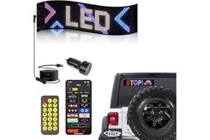 ‎YAYZA! YAYZA! LED Matrix Panel für Auto, Flexibler LED Anzeigetafel 348 * 102MM Led Anzeige Programmierbar mit Bluetooth, APP Gesteuert für Schild Auto, Car, Shop, Geschenk
