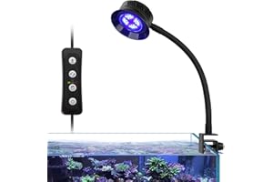 hygger Klips na światło LED do akwarium morskiego, 30 W oświetlenie akwarium, regulowana jasność Saltwater Aquarium Light z 3 ustawieniami czasu dla koralowców akwarium morskiego