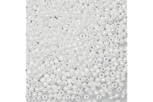 Bala&Fillic Weißeperlend Farbe 3mm Perlen zum Auffädeln 3600Stücke/100Gramm,8/0 Glasperlen zur Herstellung Schmuck, Armbändern, Halsketten und Ohrringen (Weißeperlend)