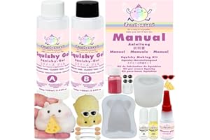 FUNSHOWCASE Kit fai da te per Taba squishy a forma di criceti, con 2 stampi in silicone e silicone liquido