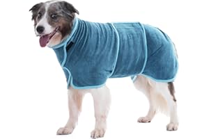 HezzLuv Peignoir pour chien en microfibre ultra absorbant - Pour séchage rapide - Serviette douce à double couche pour chiots et adultes - Animaux domestiques et chats