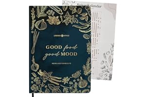 ‎LEBENSKOMPASS Lebenskompass Rezeptbuch A4 zum Selberschreiben “PEPPER” mit Saisonkalender als Poster - Hardcover Lieblingsrezepte - DIY Kochbuch für dich oder als Geschenk