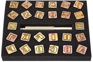 ‎HZTYYIER Hztyyier 26pcs Leather Punching Letters, Letter Stamps Punching Tools A-Z Alphabet Imprinted Punching Tools for Belt Bag