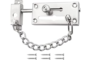 YEYIT Security Door Chain Lock Latch Anti-Theft Security Lock Chain, Stainless Steel Slide Rail Chain Lock, Inner Door Chain with Anti-Theft Chain Latch, for Family Hotel Apartment Bedroom