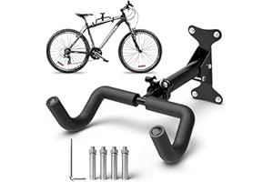 HATRIEL Fahrrad Wandhalterung, Fahrradhalterung Wand, Rennrad Wandhalterung - 30 kg Tragfähigkeit, Winkel und Wandabstand Einstellbar, Vertikal Klappbar, Extra Softe Polsterung, für MTB, Rennrad, Fahrrad